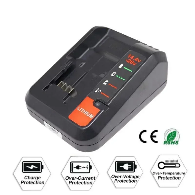 

Зарядное устройство для литий-ионных аккумуляторов Stanley Black & Decker 14.4V 18V 20V, модели LBXR20 LBXR20B ASL186K ASL188K, быстрая зарядка, 2A