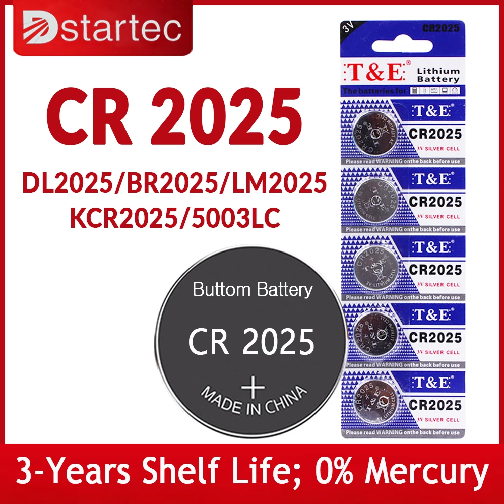 Bateria De Célula De Botão De Lítio, Célula De Moeda, Baterias De Relógio, Brinquedos, Relógio, Computador, DL2025, BR2025, 5003LC, LM2025, CR 2025, 3V, 5Pcs-25Pcs