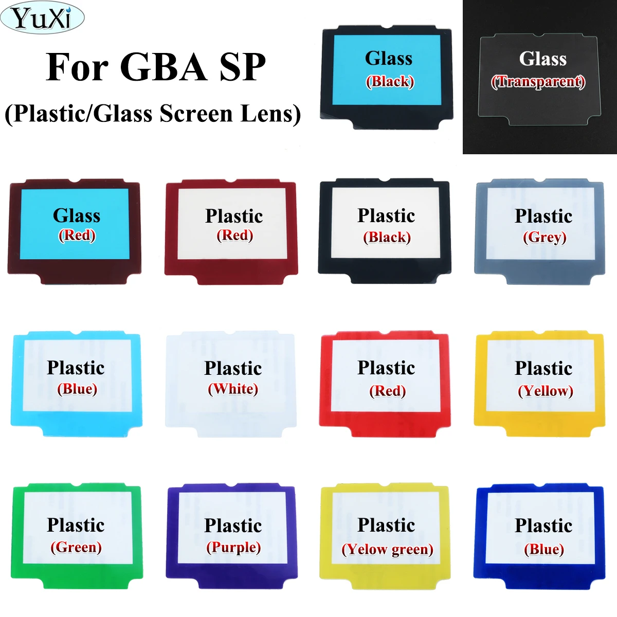 

YuXi Plastic / Glass Screen Lens For GBA SP Glass Screen Lens Mirror for Gamboy Advance SP Screen Lens Cover