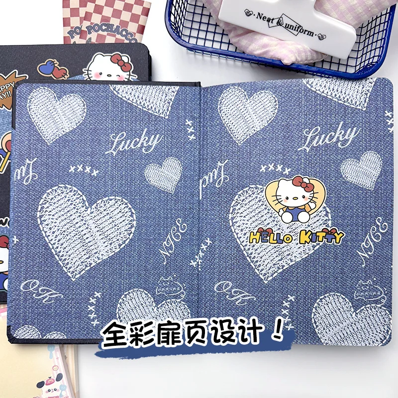 Cute Hello Kitty A5 Hard Shell Notebook Full Color Drawing Inner Page Handbook Cartoon Hello Kitty Diary Notebook