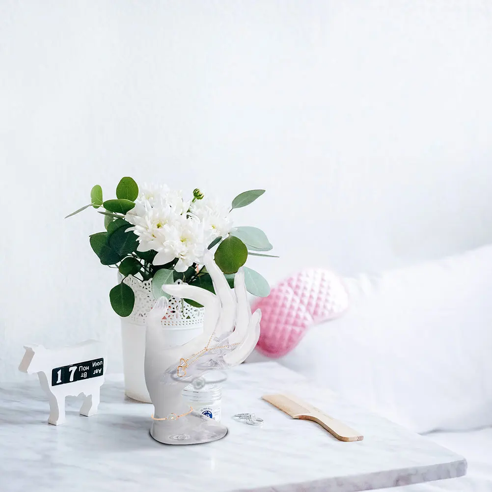 2Pcs Ring Display Racks Plastic High-End Hand Shape Ring Organizer for Retail Store Jewelry Holder Bracelet Display Holder