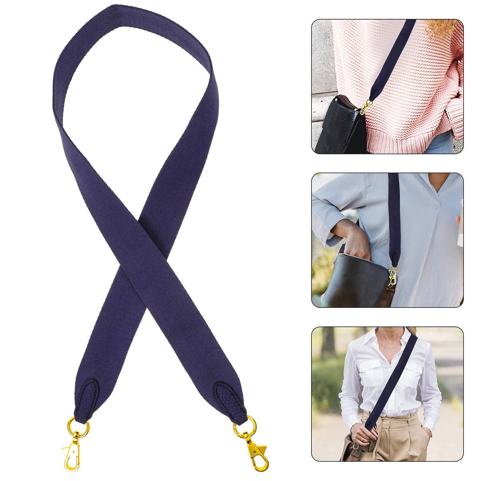 

Canvas Cotton Bucket Bag Shoulder Strap Replacement Webbing Belts Solid Color Purse Straps Bag Rope Classic Design Clasp Details