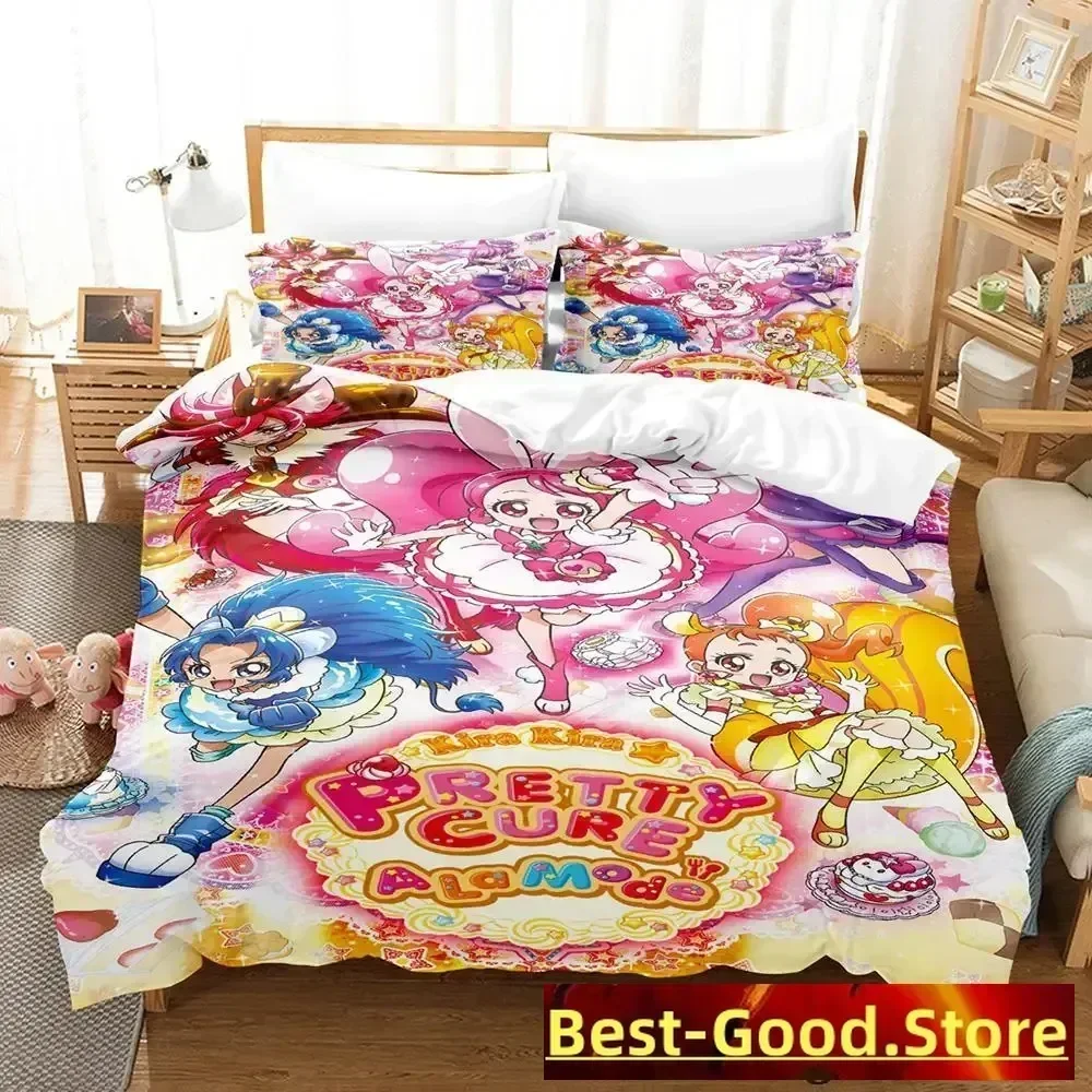 Smile PreCure! Bedding Set Single Twin Full Queen King Size Bed Set Adult Kid Bedroom Duvetcover Sets Anime parure de lit Bed