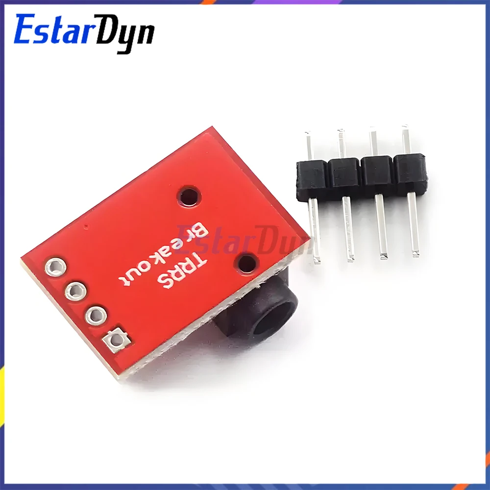 3.5mm TRRS Jack Metal Shell Plastic Base Breakout Board Extension Module with Solder Pins for DIY Repair Gold Plated Contacts