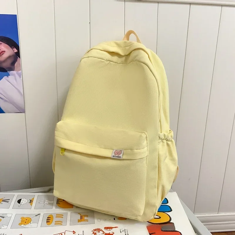 

New Waterproof Nylon Women Backpack Female Travel Bag Backpacks Schoolbag for Teenage Girls Solid Color Bookbag