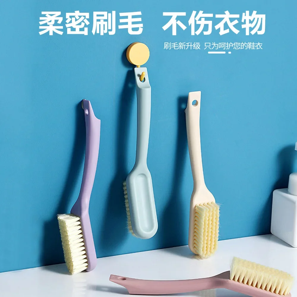 Long Handle Scrubbing Brush Soft Bristle Laundry Clothes Shoes Scrub Brush Portable Shoes Cleaning Brush for Kitchen Bathroom