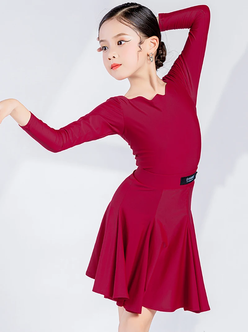 

Lolita Children Professional Latin Dance Dress Kids Girls Bodysuit Skirt Suit Ballroom Dancing Rumba Chacha Costumes