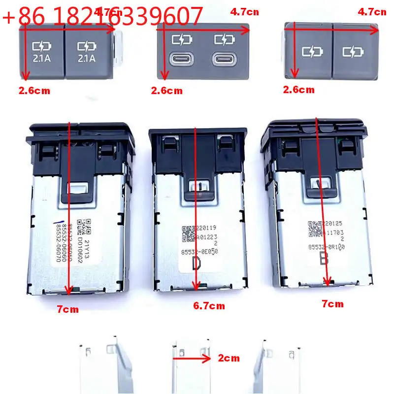 TAO USB Type-C Quick Charger For Toyota Sienna Camry Highlander Corolla RAV4 Land Cruiser 70 2018-2022 connecting line Accessori view 6