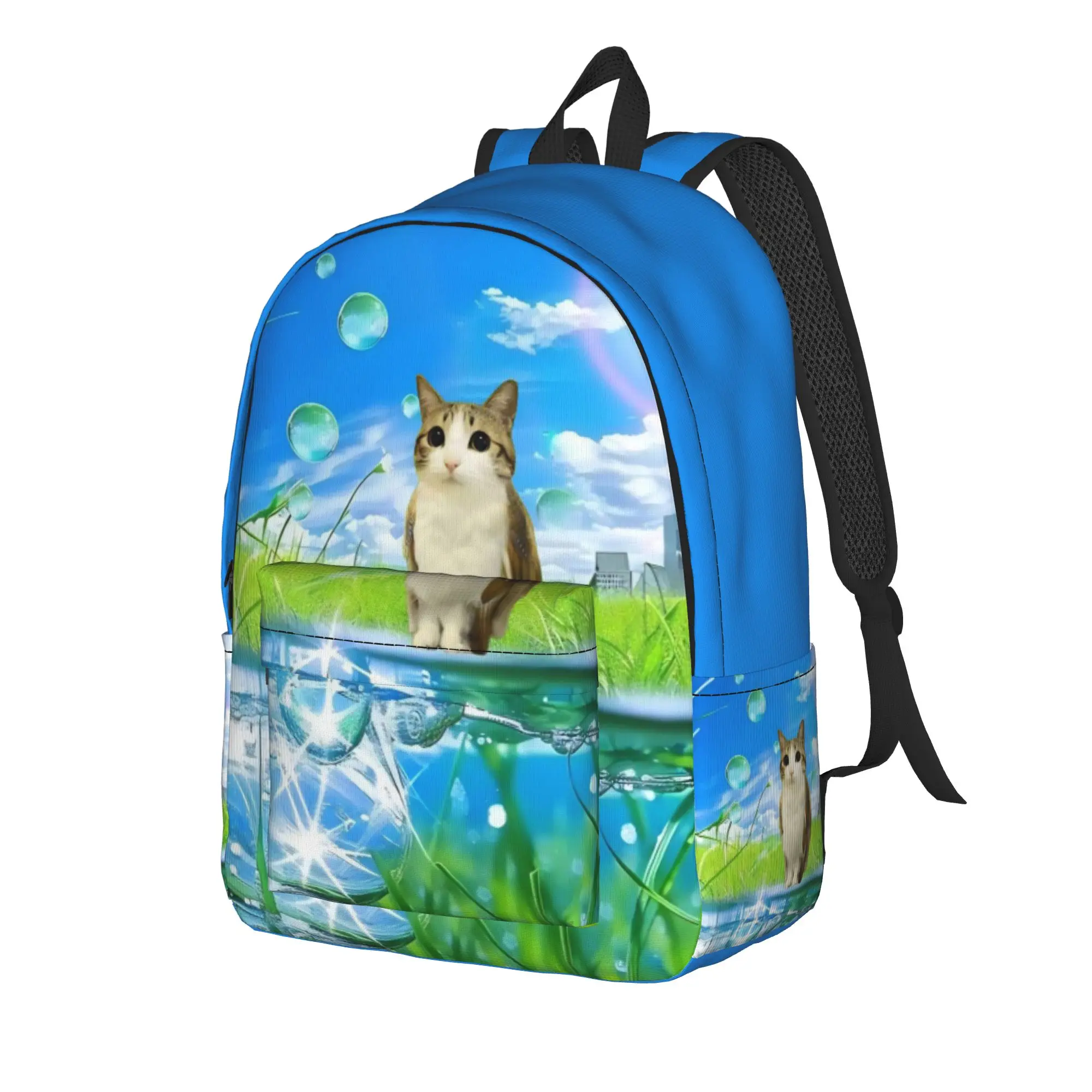 Meowl Cat Owl Meme Backpack for Men Women Teenage Student Business Daypack  College Canvas Bags Gift