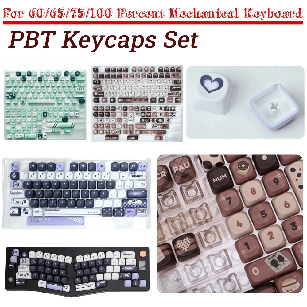 

131 Keys PBT Keycaps Set Key Caps PBT Keycaps Set For 60/65/75/100 Percent Mechanical Keyboard