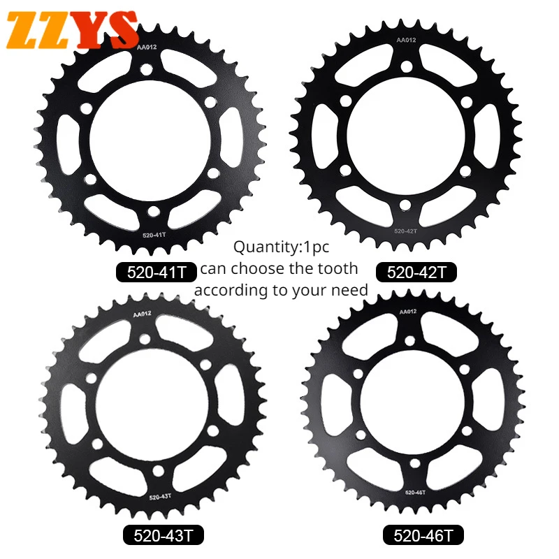 1pc 520 41T 42T 43T 46T 41 42 46 Tooth Rear Sprocket Gear Wheel Cam Pinion For Kawasaki Road ZR400 ZR400C ZR Zephyr 400 1989-95