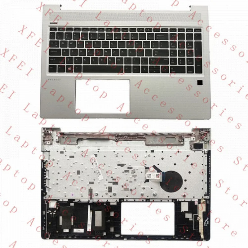 

F New For HP ProBook 450 G6 450 G7 Silver Palmrest Backlit Keyboard L45090-001 US