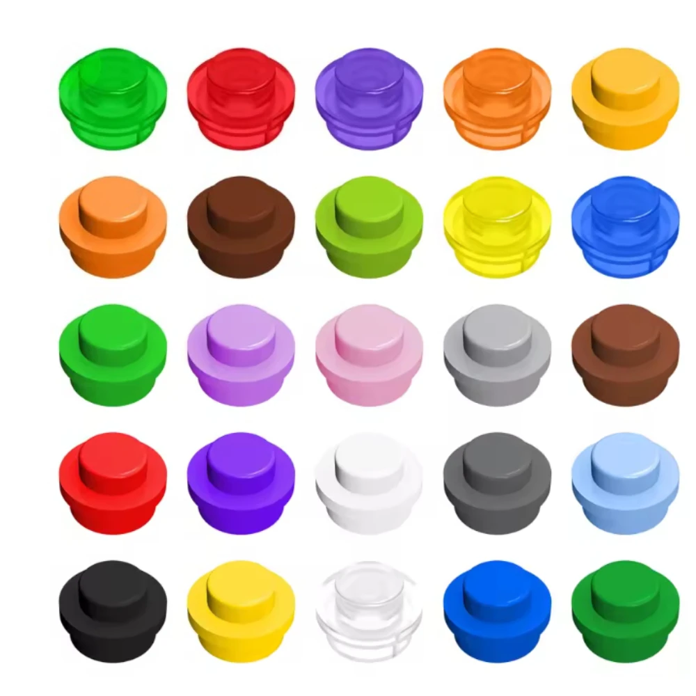 

10PCS Little Builder 141 30057 15570 4073 Thin Figures Bricks Round 1x1 Dots Building Blocks DIY Pixel Painting Materials Toys