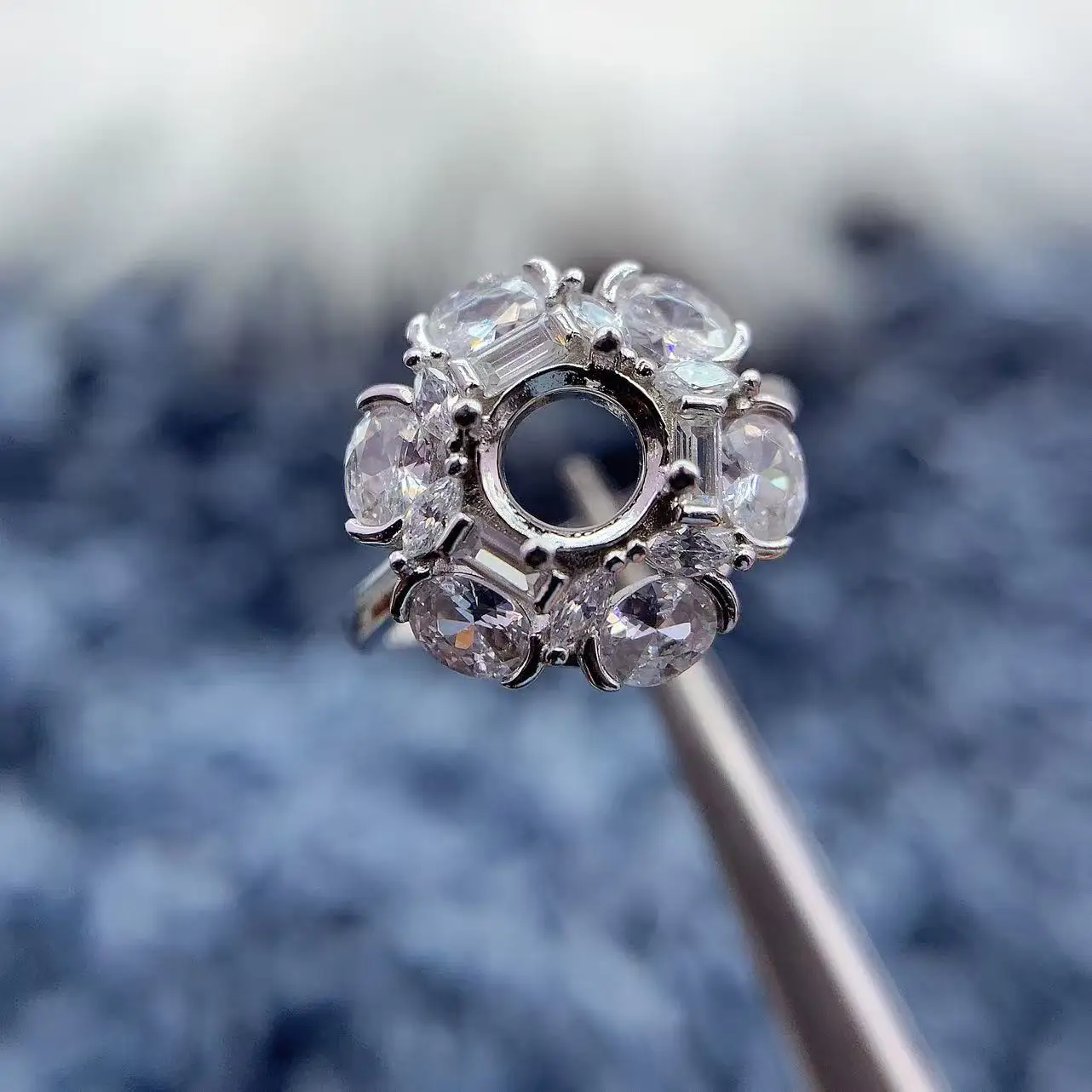 

MeiBaPJ инкрустация круглая 6*6 мм S925 стерлингового серебра DIY кольцо установка женский подарок тонкий шарм свадебные роскошные универсальные ювелирные изделия оптом