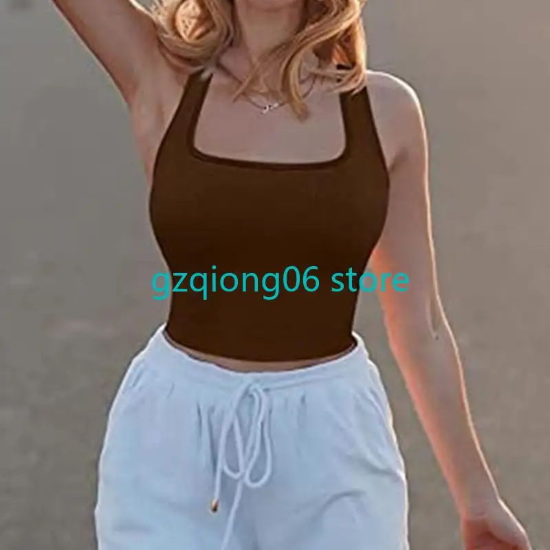 

K3NF Stylish Ribbed Camisole Sleeveless Crop Tops Casual Vest for Trendsetters