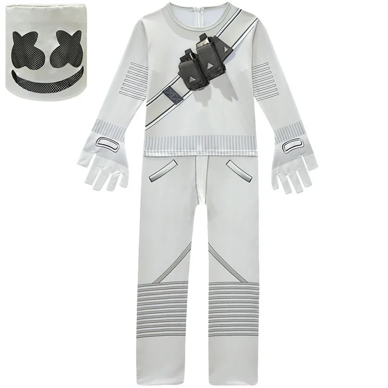 Kids Boys Halloween Costume DJ Rock Music Hoodies Sweatshirt Suit Smiling Face DJ Cosplay Costumes Girls Christmas Party Clothes