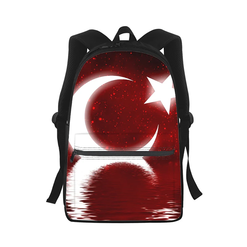 The Republic of Turkey flag Men Women Backpack 3D Print Fashion Student School Bag Laptop Backpack Kids Travel Shoulder Bag