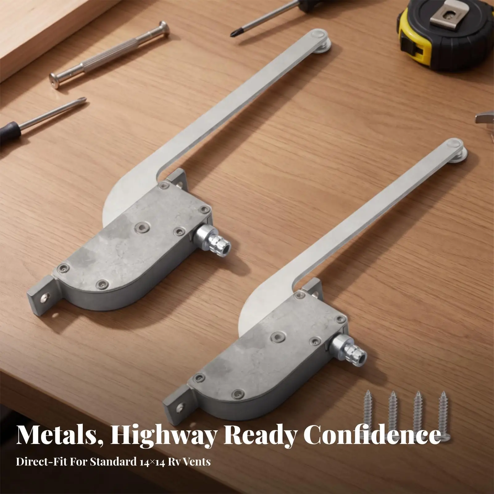 Manual RV Roof Vent Crank Handle Replacement Kit with Knob and Screws for Wedge Cover Trailer Ventilation