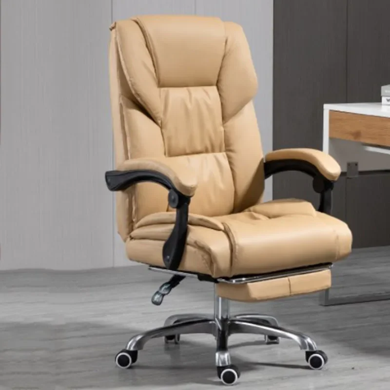 

Wheels Heavy Duty Office Chair Luxury Leather Ergonomic Office Chair Armrests Massage Cadeiras De Escritorio Home Furniture