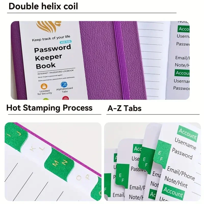 Password Book With Alphabetical Tabs - Internet Address & Password Keeper Logbook For Password Organization Notepad Notebook