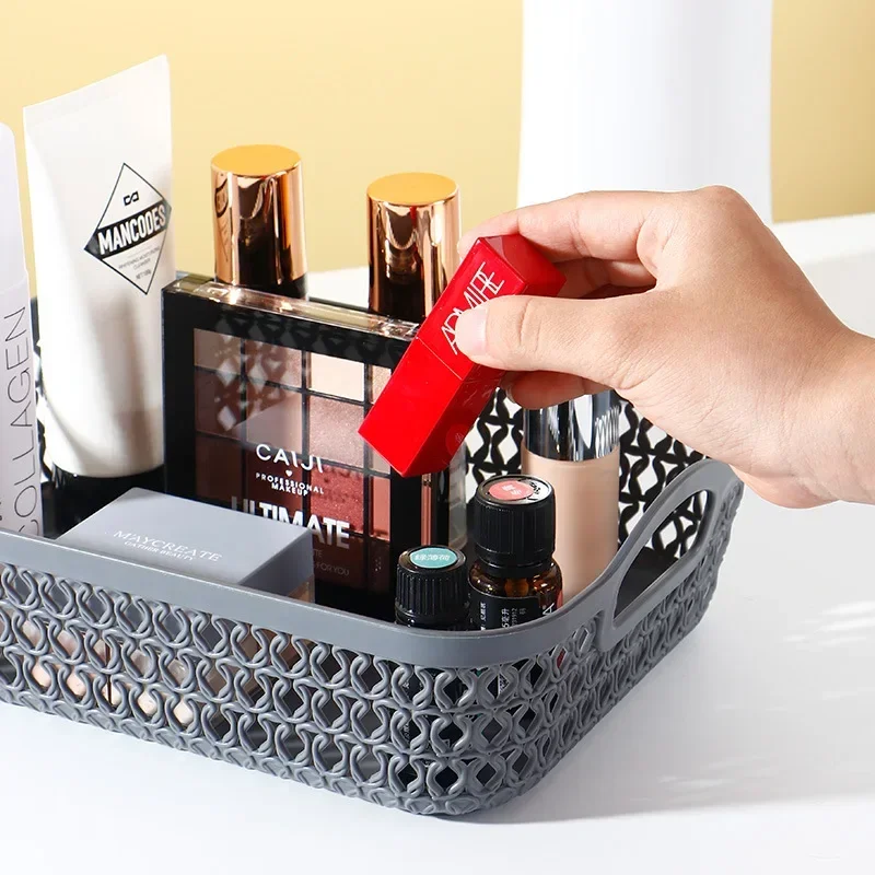 

Top Quality Pp Hollow Storage Basket, Desktop Sundries Storage Frame, Kitchen Snack Storage Box, Bathroom Bath Storage Basket