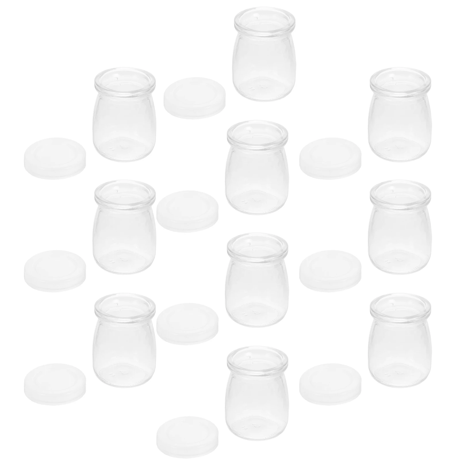 

10 Pcs Pudding Container with Lid Glass Bottle Mousse Cup Bottles for Juicing Milk Jars