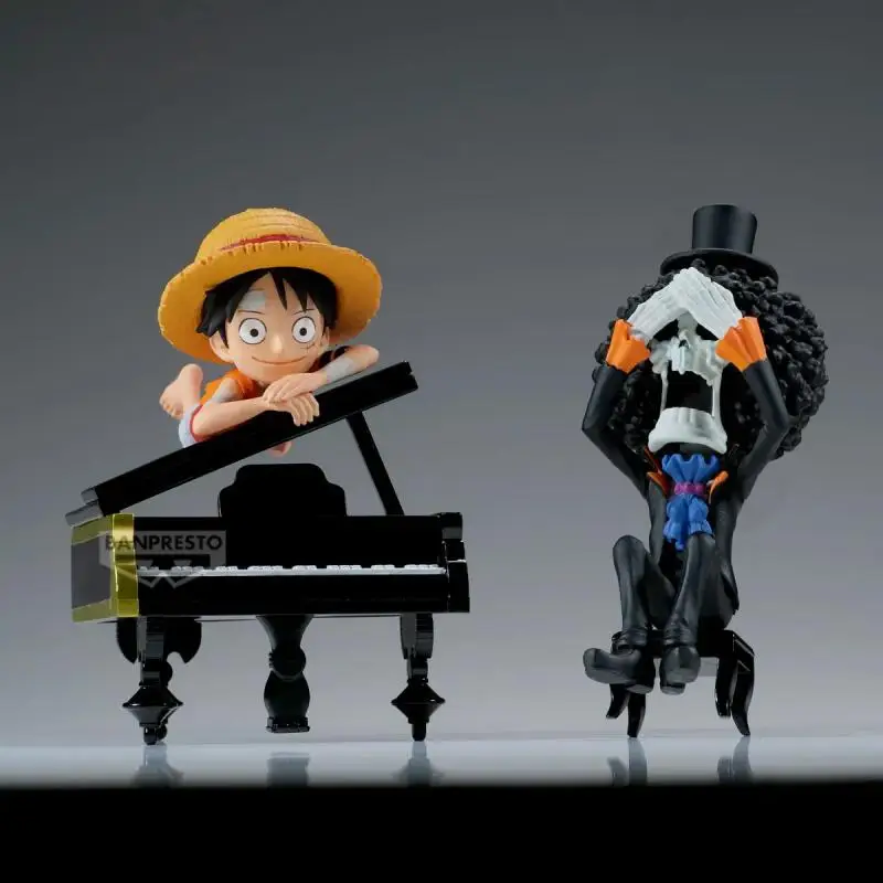 Подлинная Фирменная Новинка Неоткрытая Bandai Banpresto One Piece World Коллекционная Фигурка Луффи Брук 8 см Игрушка Тонкая Коллекция Ремесла