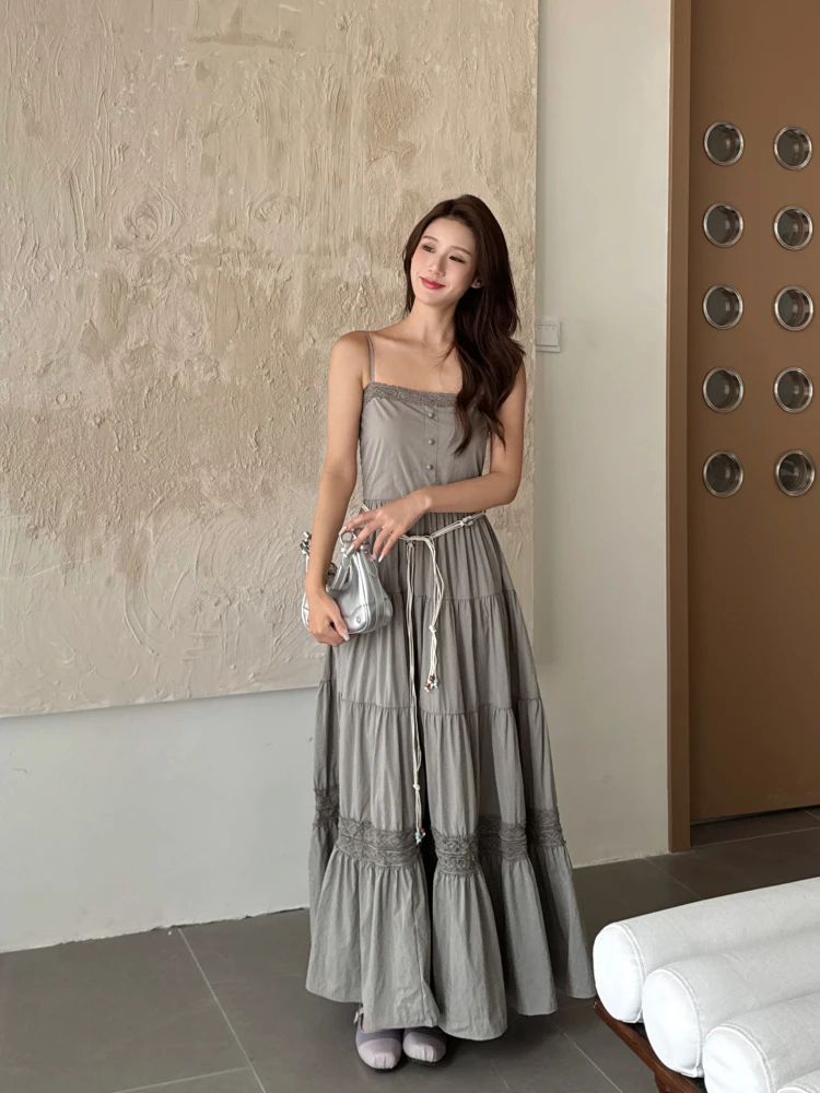 

Летнее хлопковое платье-футляр с поясом, без рукавов, для повседневной носки, модель NTS97, в стиле «фея»