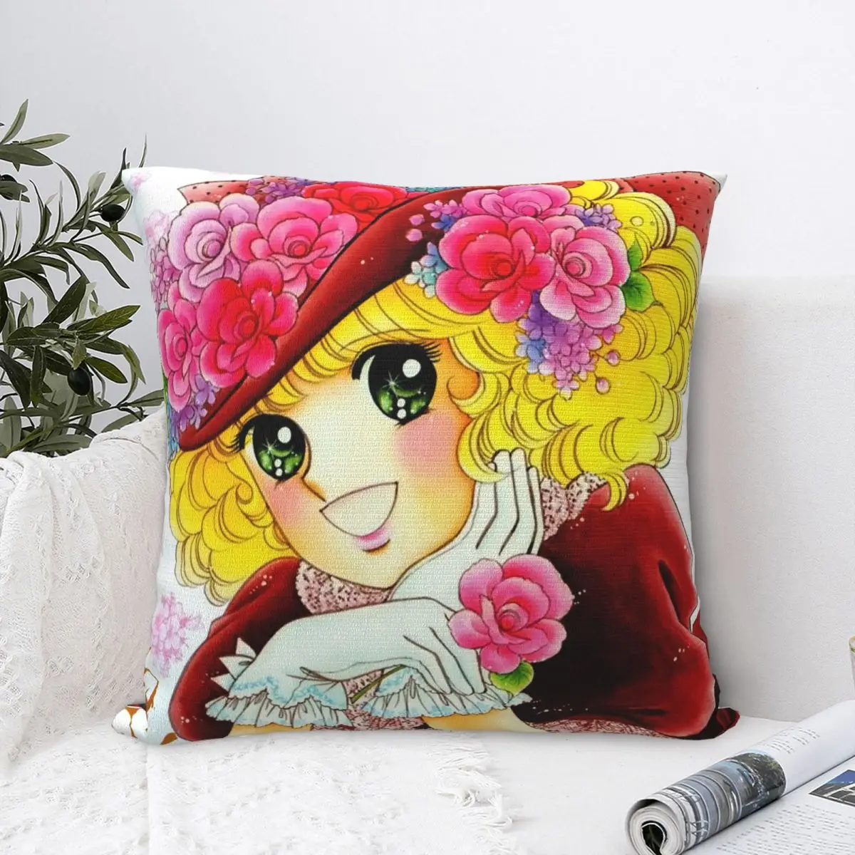 Candy Candy Anime Pillow Covers Polyester Sofa Kawaii Cute Girl Candice Cushion Case Cute Decor Pillow Cover 45*45