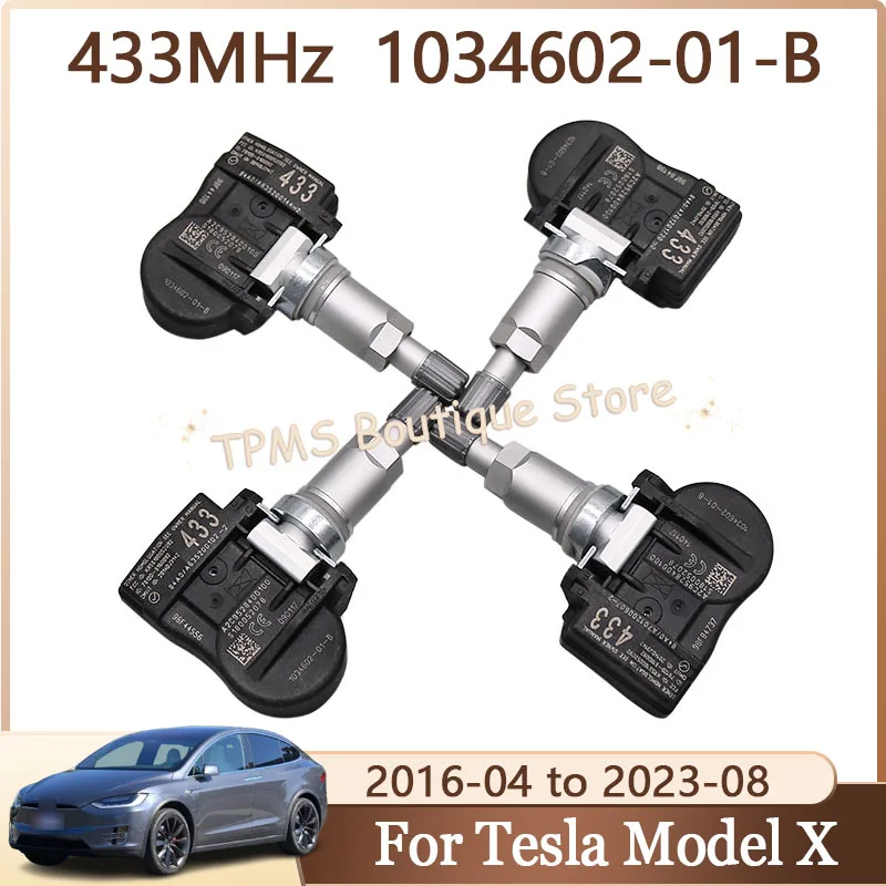 

4pcs 1034602-01-B 433MHz TPMS Monitor Parts For Tesla Model 3 S X Car Wheel Tyre Pressure Monitoring System Sensor Accessories