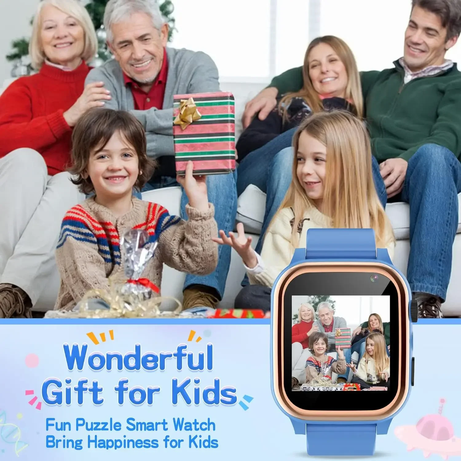 Smart Watch Kids 2024 16 Puzzle Games Magic Camera Take Videos Flashlight Alarm Clock Pedometer Gifts For Children 4 to 12