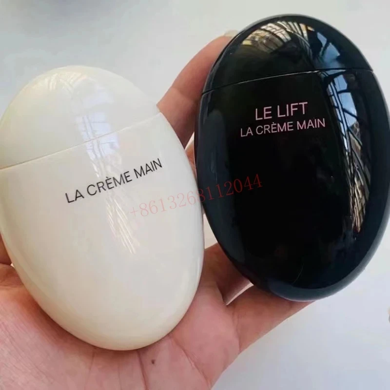 French Brand LA Creme Main Veloute Adoucit Eclaircit Smooth Soften Hand Cream For Hand Care Makeup Puff