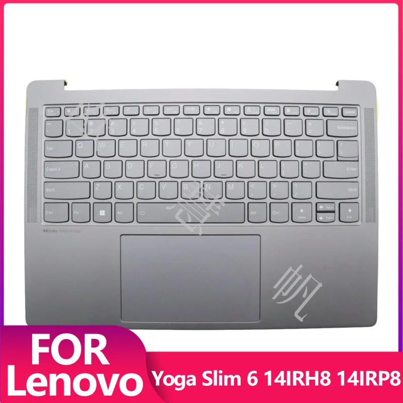 T New Laptop Parts for Lenovo Yoga Slim 6 14IRH8 14IRP8 Palmrest Cover US Backlit Keyboard Gray 5CB1L88121 5CB1L88122 5CB1K74964