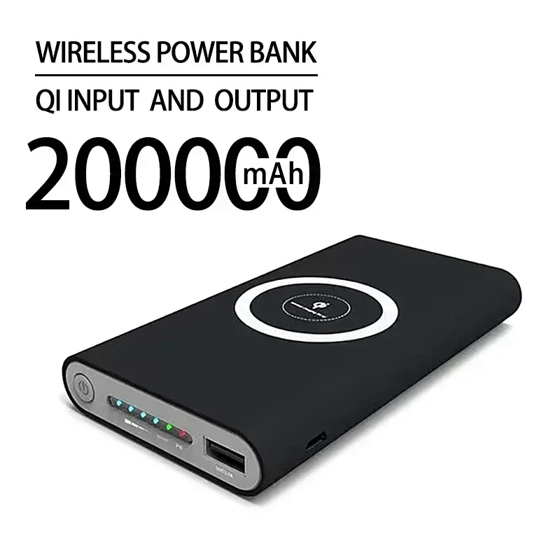 Power Bank 200000mAh Wireless Portable Charging 2 USB Phone ExternalBattery ChargerPoverbankfor Iphone and Android+Free Shipping 