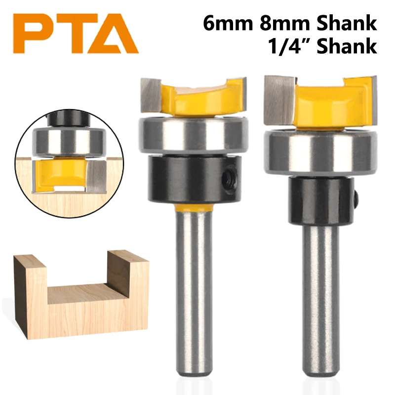 6MM 6.35MM 8MM Shank D19.05MM Pattern Bit Router Bit Woodworking Milling Cutter For Wood Bit Face Mill Carbide Cutter End Mill