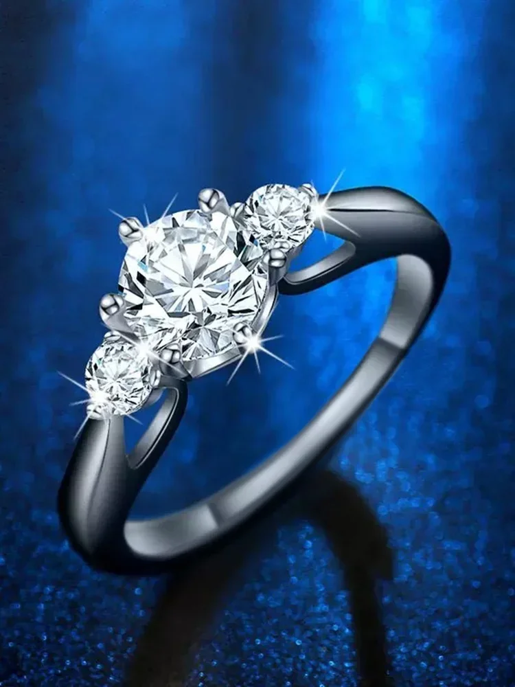 

KNB 1ct Gorgeous Hollow Round Moissanite Diamond Rings For Women Real 925 Sterling Silver Engagement Wedding Luxury Fine Jewelry