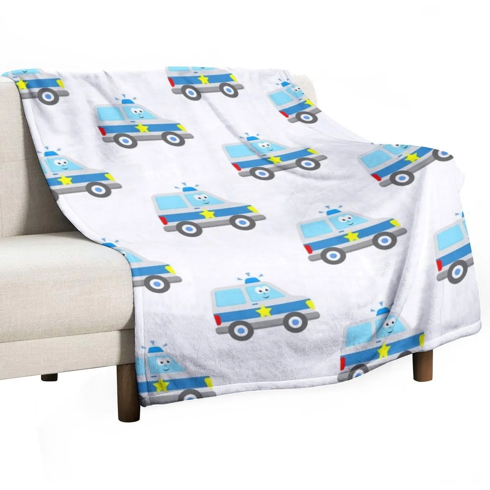 

Cute Toddler Police Car Boys Girls Kids Cop Patrol Vehicle Throw Blanket Hair Stuffeds Plaid on the sofa Blankets