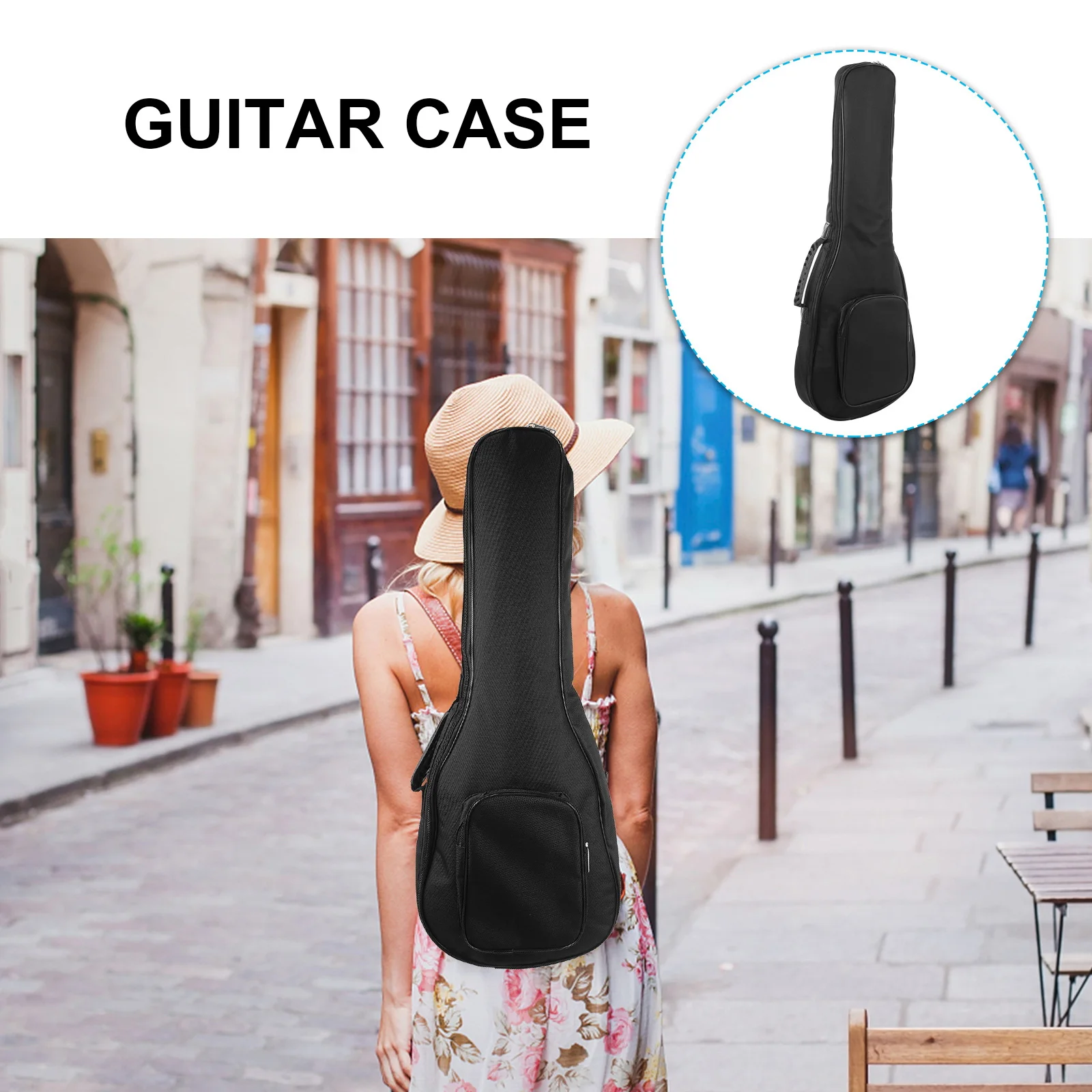 

Ukulele Bag Zipper Case Gitarrentasche Klassische Backpack Oxford Cloth Guitar Thicken