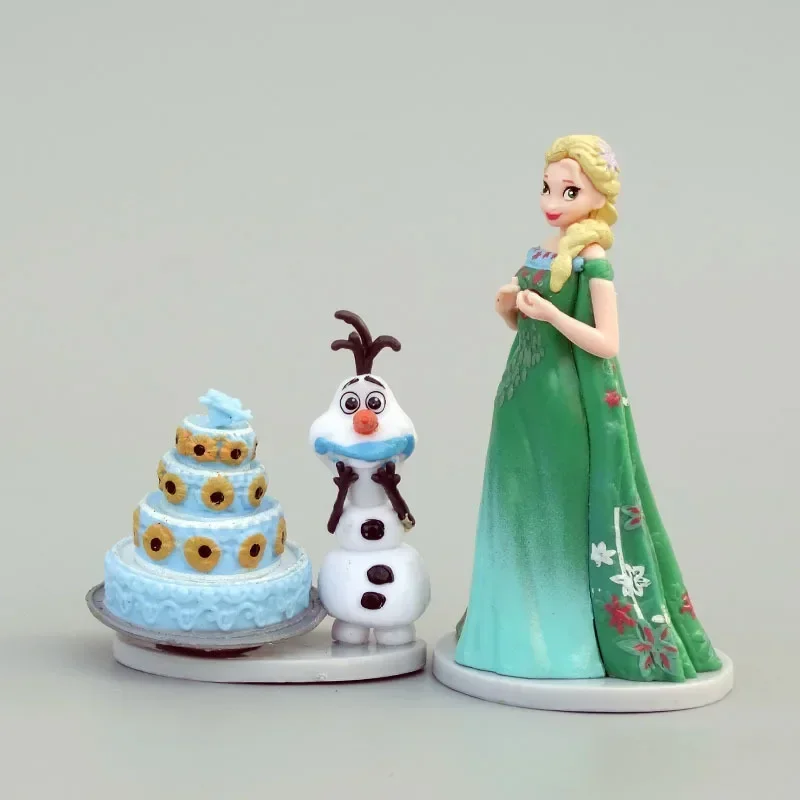 6 buah/Set boneka Model Frozen2 Elsa Olaf, boneka aksi dekorasi kue putih salju dan tujuh atau tujuh orang kerdil, kucing cheschire