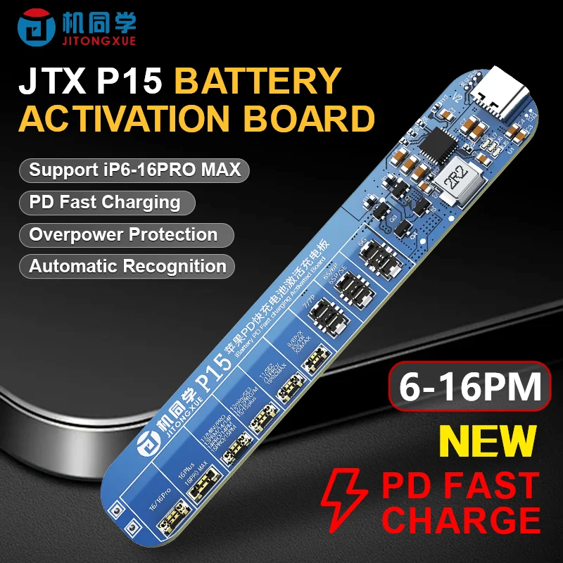 JTX P15 Battery Activation Board With PD Fast Charging Activated Battery in Seconds for  iPHONE 6-16PM Overvoltage Protection