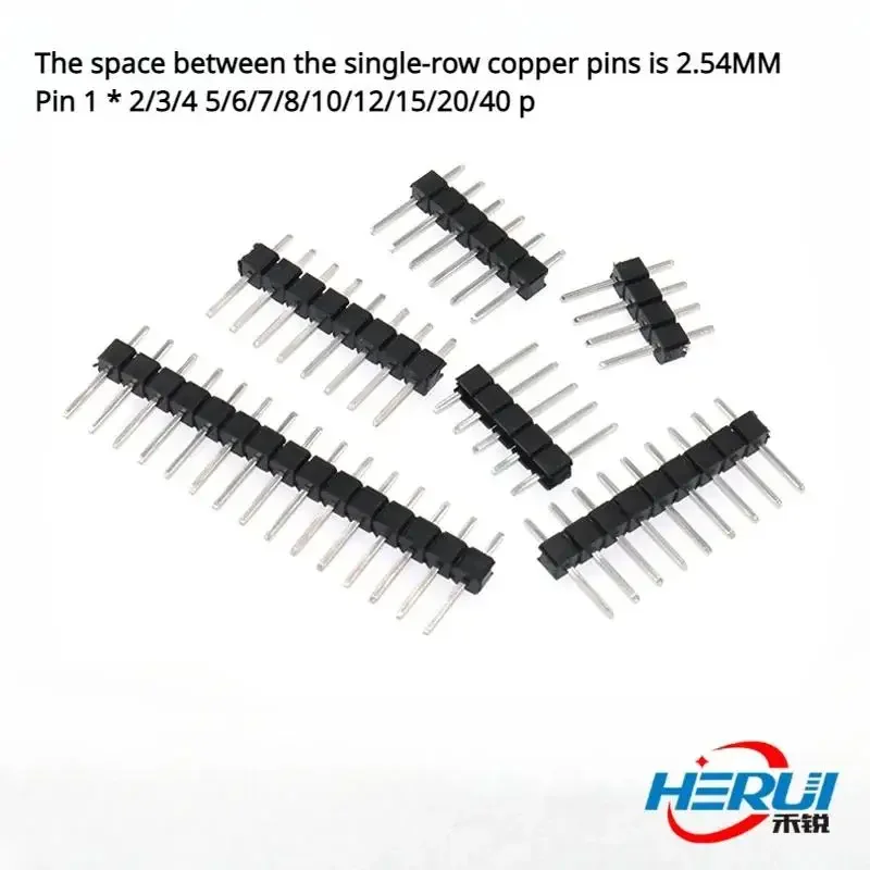 

Single row pin spacing of 2.54mm copper row pin insertion pin 1 * 2/3/4/5/6/7/8/10/12/15/20/40P