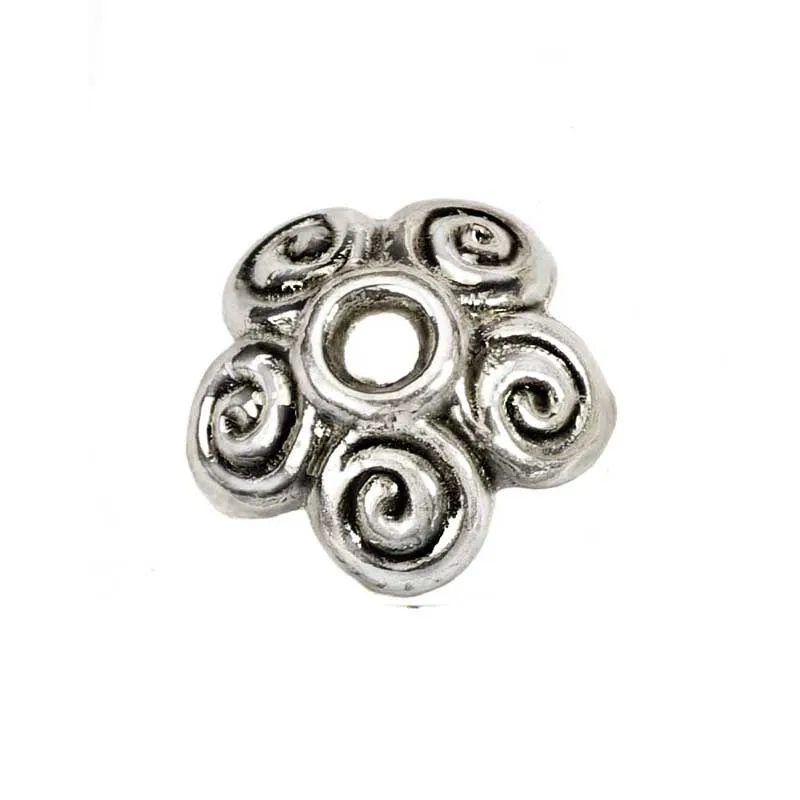 النتائج مجوهرات الفضة نهاية حبة قبعات ل الخرز 100 قطعة DIY شرابات المعلقات زهرة معدنية مخصصة تعليق أجزاء بالجملة #5