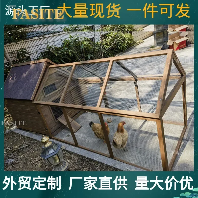 For Chicken Rabbit Large Wooden Cage Outdoor Rainproof Coop Nest Box Egg Laying Hutch Poultry House Pet Shelter Durable