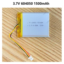 Batterie aste au lithium polymère avec thermistance, prise 3 broches, 3.7V, 1500mAh, 604050