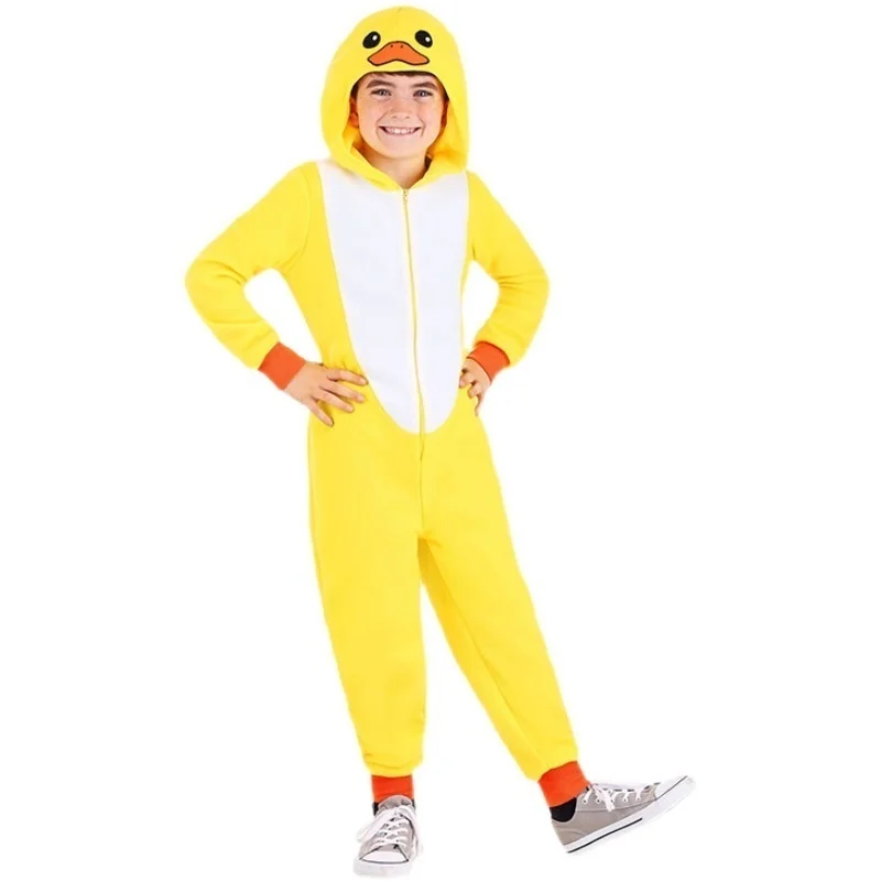 Disfraz de Halloween para niños y adultos, traje de cosplay de pato amarillo de alta calidad, envío rápido