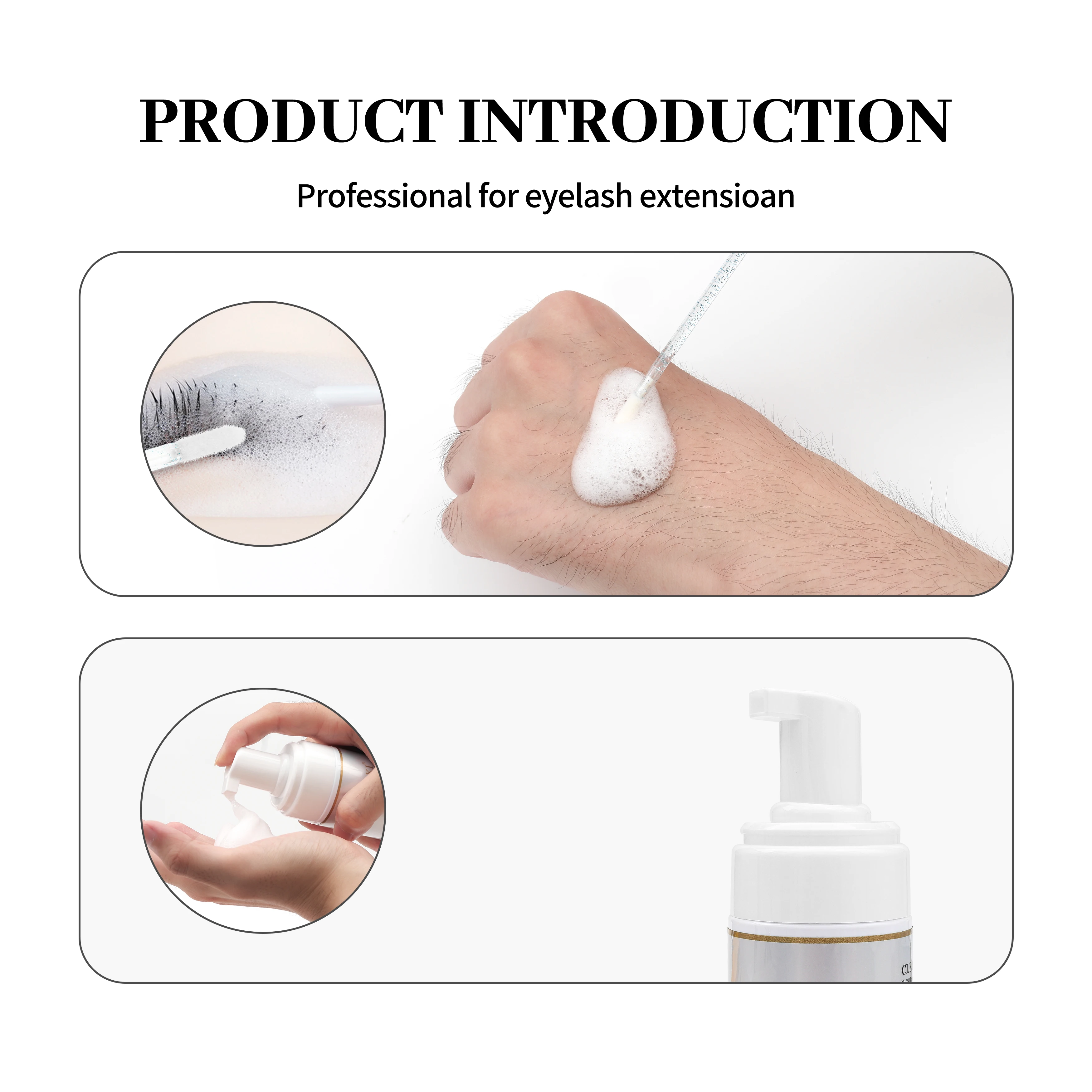 XIUSUZAKI 120ml Eyelash Extension Cleansing Mousse Shampoo Foam Pro Eyelash Cleaner bubble gentle non-irritation fast clean