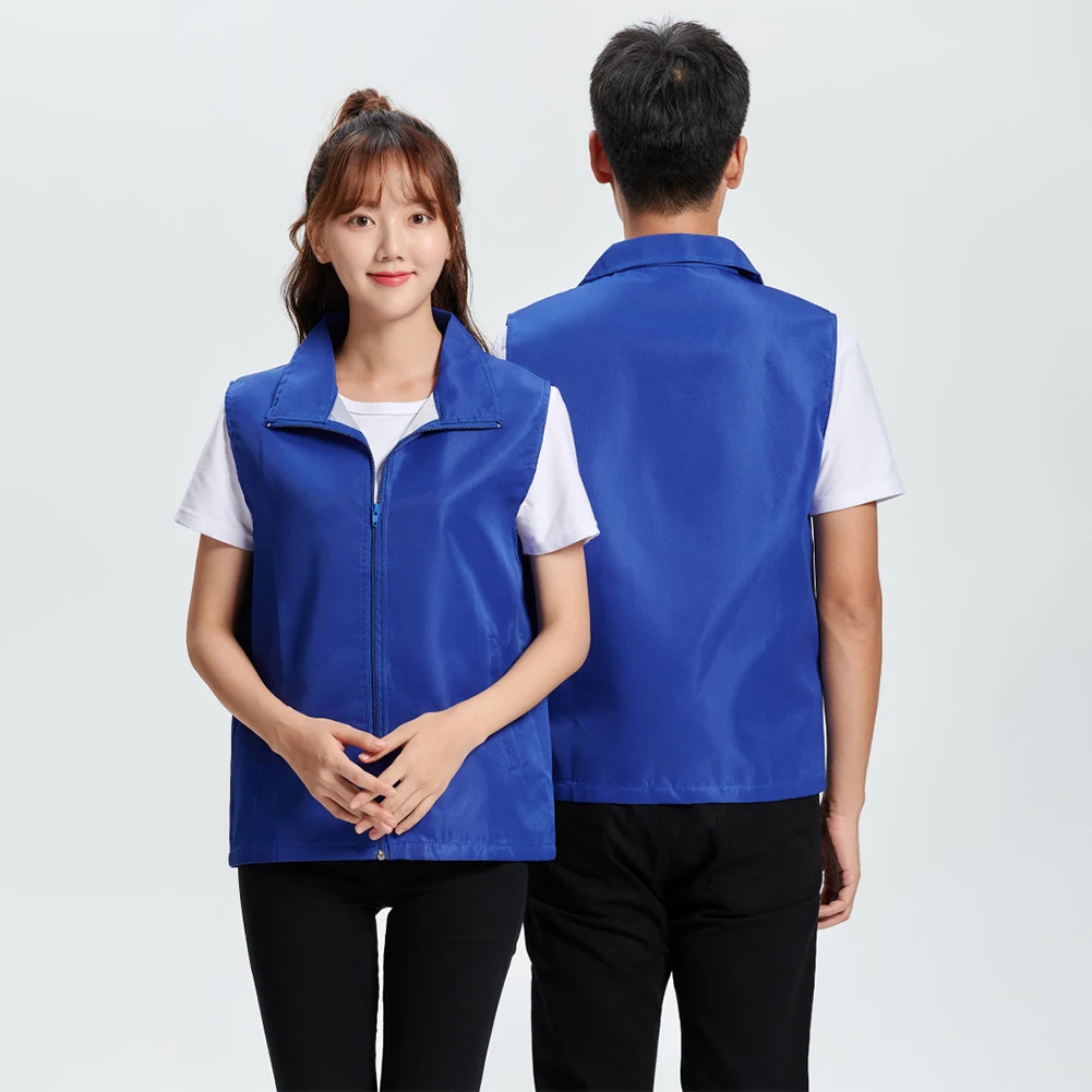Unisex Casual Zip-up Waistcoat Gilet Vests Jacket Sleeveless Fishing Outdoor Cleaner Volunteer Sport Vest Coat For Men Women