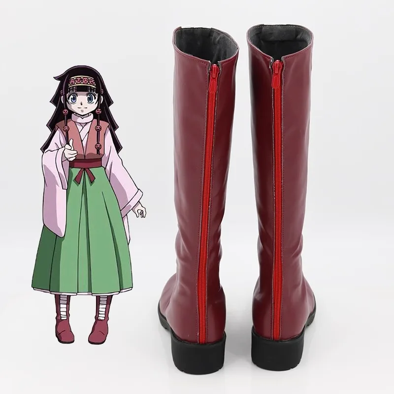 Hunter × Hunter Alluka Zoldyck Costume Cosplay Scarpe Stivali fatti a mano in ecopelle