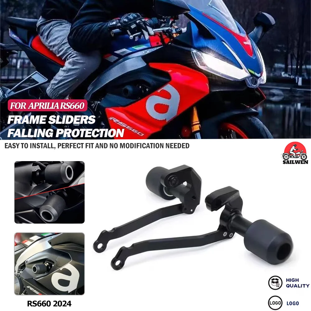 

For APRILIA RS660 2024 Motorcycle CNC Frame Sliders Protector Guard Fairing Crash Pad Falling Protection Frame Slider