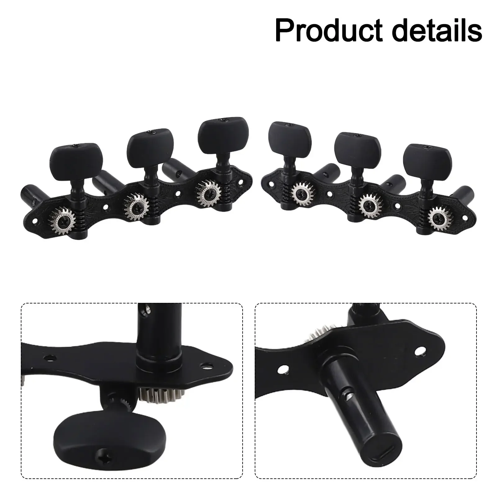 Set of 2 For Classical Guitar Tuners with 3 Pegs Each and Bronze Components for Accurate and Smooth Tuning Adjustments